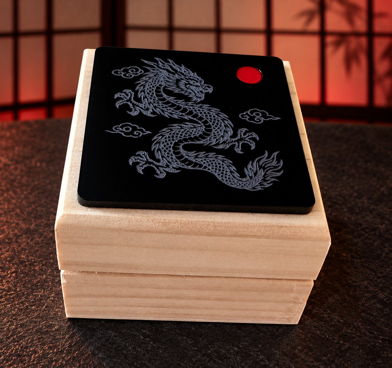 Dragon Japanese engraved keepsake box